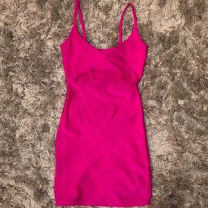 Fashion nova neon pink mini dress size medium